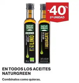 El Corte Inglés Naturgreen aceite de lino y aceite de aguacate oferta