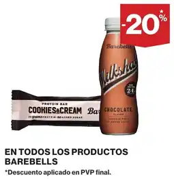 El Corte Inglés Barebells protein bar cookies & cream oferta