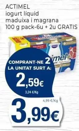 Keisy Actimel iogurt líquid maduixa i magrana oferta
