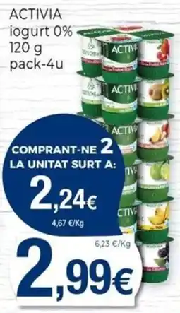 Keisy Activia iogurt 0% oferta