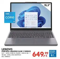 Worten Lenovo portátil ideapad slim 3 15irh10 oferta