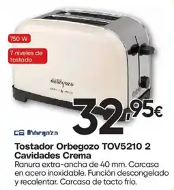 Hiper FROIZ Orbegozo tostador tov5210 2 cavidades crema oferta