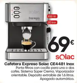 Hiper FROIZ Solac cafetera expreso ce4481 inox oferta