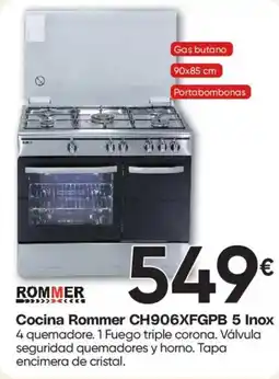 Hiper FROIZ Rommer cocina CH906XFGPB 5 inox oferta