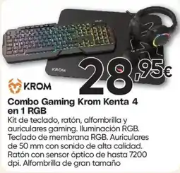 Hiper FROIZ Krom combo gaming krom kenta 4 en 1 rgb oferta
