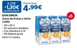 Costco Don Simon zumo de frutas y leche caribe oferta