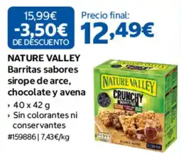 Costco Nature Valley barritas sabores sirope de arce, chocolate y avena oferta