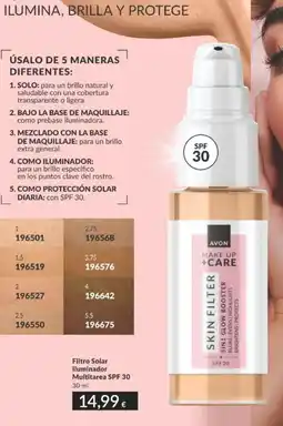 AVON Filtro solar lluminador multitarea spf 30 oferta