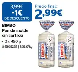 Costco Bimbo pan de molde sin corteza oferta