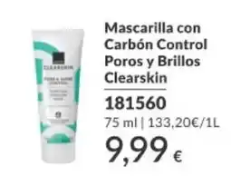 AVON Clearskin Mascarilla con Carbón Control Poros y Brillos oferta