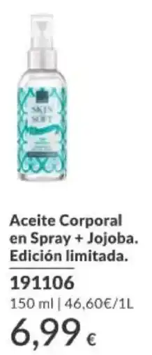 AVON Skin Soft Aceite Corporal en Spray + Jojoba. Edición limitada. oferta