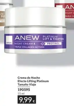 AVON Crema de Noche Efecto Lifting Platinum Tamaño Viaje oferta