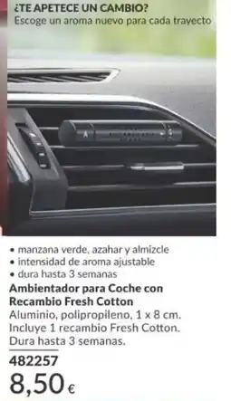 AVON Ambientador para Coche con Recambio Fresh Cotton oferta