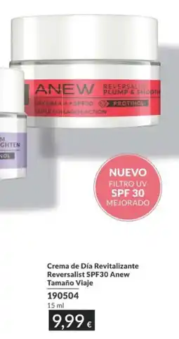 AVON Crema de día revitalizante reversalist spf30 anew tamaño viaje oferta