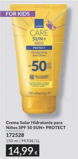 AVON Avon crema solar hidratante para niños spf 50 sun+ protect oferta
