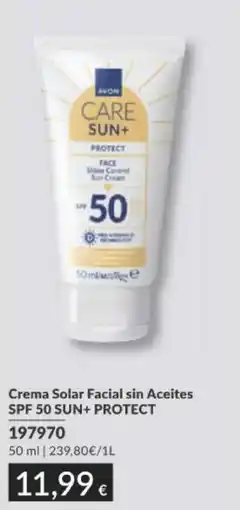 AVON Avon crema solar facial sin aceites spf 50 sun+ protect oferta