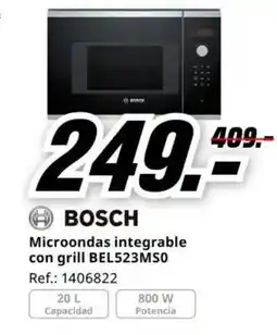 MediaMarkt Bosch microondas integrable con grill bel523ms0 oferta