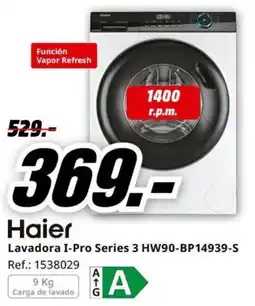 MediaMarkt Haier lavadora i-pro series 3 hw90-bp14939-s oferta
