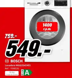 MediaMarkt Bosch lavadora wgg254z4es oferta