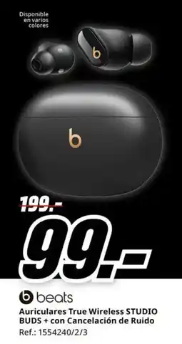 MediaMarkt beats auriculares true wireless studio buds + con cancelación de ruido oferta