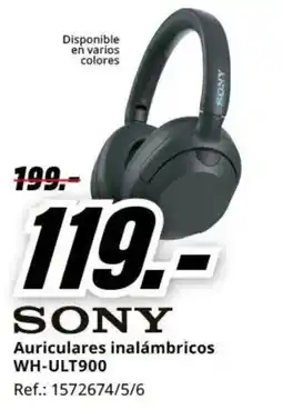 MediaMarkt Sony auriculares inalámbricos wh-ult900 oferta