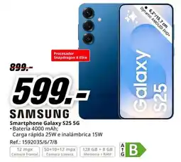 MediaMarkt samsung smartphone galaxy s25 5g oferta