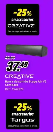 MediaMarkt Creative barra de sonido stage air v2 compact oferta