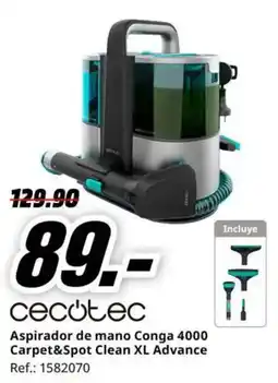 MediaMarkt cecotec aspirador de mano conga 4000 carpet&spot clean xl advance oferta