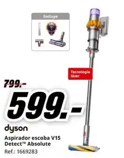 MediaMarkt dyson aspirador escoba v15 detecttm absolute oferta