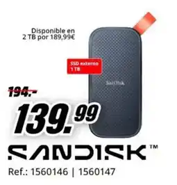MediaMarkt sandisk ssd externo 1 tb oferta