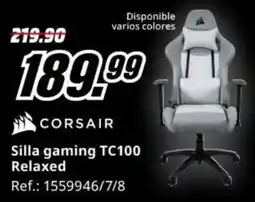 MediaMarkt corsair silla gaming tc100 relaxed oferta