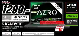 MediaMarkt Gigabyte portátil gaming aero x16 oferta