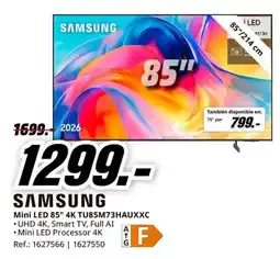 MediaMarkt samsung mini led 85" 4k tu85m73hauxxc oferta