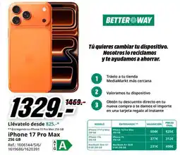 MediaMarkt Iphone 17 pro max 256 gb oferta