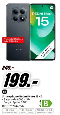 MediaMarkt Redmi smartphone note 15 4g oferta