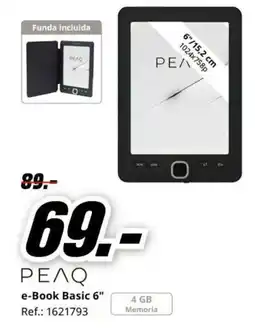 MediaMarkt peaq e-book basic 6" oferta