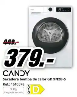 MediaMarkt Candy secadora bomba de calor gd 9n2b-s oferta