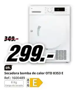 MediaMarkt ok. secadora bomba de calor otd 8353 e oferta