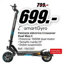 MediaMarkt smartGyro patinete eléctrico crossover dual max c oferta