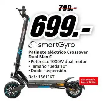 MediaMarkt smartGyro patinete eléctrico crossover dual max c oferta