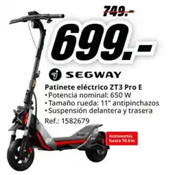MediaMarkt segway patinete eléctrico zt3 pro e oferta