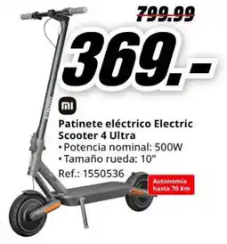 MediaMarkt Xiaomi patinete eléctrico electric scooter 4 ultra oferta