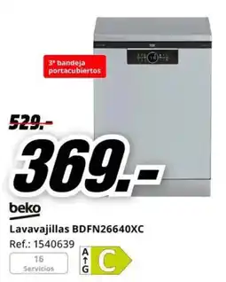MediaMarkt beko lavavajillas bdfn26640xc oferta