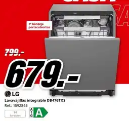 MediaMarkt LG lavavajillas integrable DB476TXS oferta
