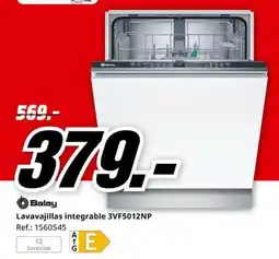 MediaMarkt Balay lavavajillas integrable 3VF5012NP oferta