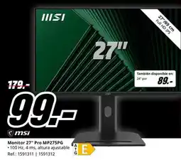 MediaMarkt Msi monitor 27" pro mp275pg oferta