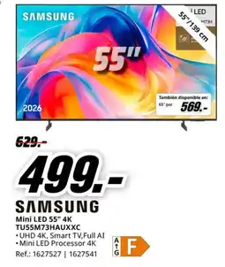 MediaMarkt samsung mini led 55" 4k tu55m73hauxxc oferta
