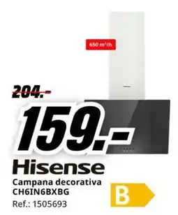 MediaMarkt Hisense campana decorativa ch6in6bxbg oferta