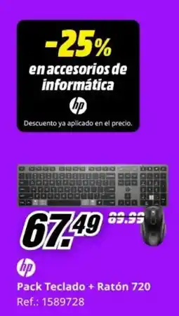 MediaMarkt Hp pack teclado + ratón 720 oferta