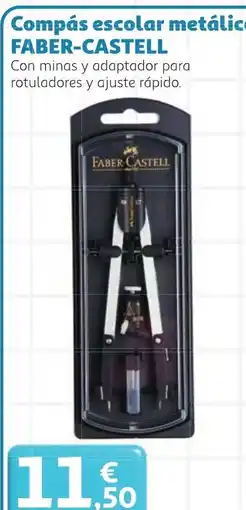 Alcampo Faber-castell compás escolar metálico oferta